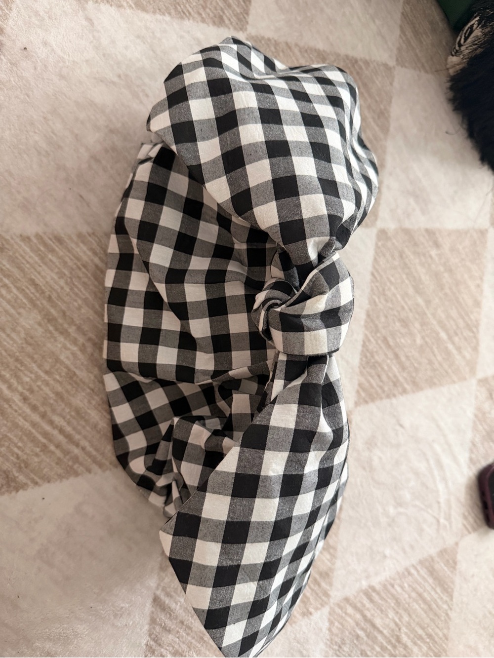 Black and White Gingham Kids Headband